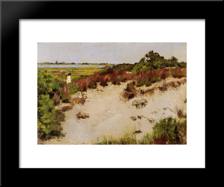 Shinnecock Landscape 20x24 Black Modern Wood Framed Art Print Poster by Chase, William Merritt