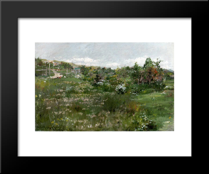 Shinnecock Landscape 20x24 Black Modern Wood Framed Art Print Poster by Chase, William Merritt