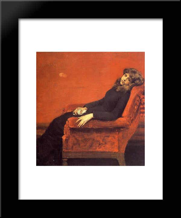 The Young Orphan, Study Of A Young Girl 20x24 Black Modern Wood Framed Art Print Poster by Chase, William Merritt