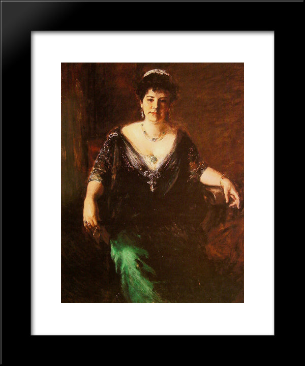 Portrait Of Mrs William Merritt Chase 20x24 Black Modern Wood Framed Art Print Poster by Chase, William Merritt