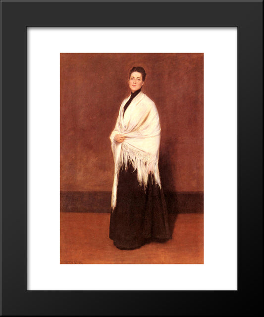 Portrait Of Mrs. C. 20x24 Black Modern Wood Framed Art Print Poster by Chase, William Merritt