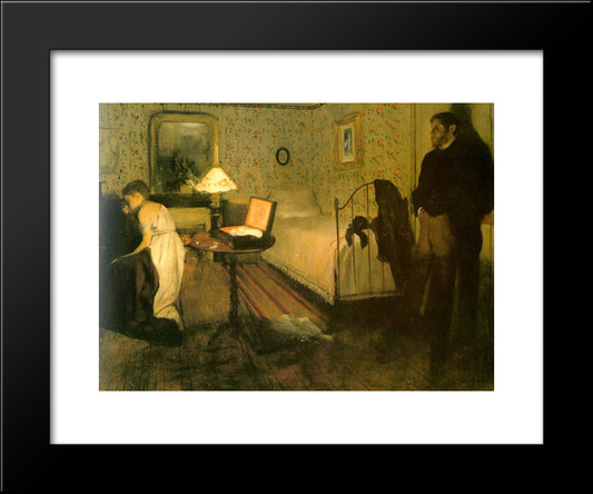 The Rape 20x24 Black Modern Wood Framed Art Print Poster by Degas, Edgar