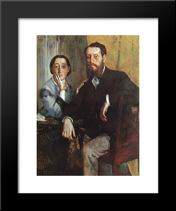 The Duke And Duchess Morbilli 20x24 Black Modern Wood Framed Art Print Poster by Degas, Edgar
