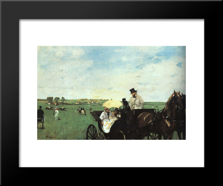 At The Races In The Country 20x24 Black Modern Wood Framed Art Print Poster by Degas, Edgar