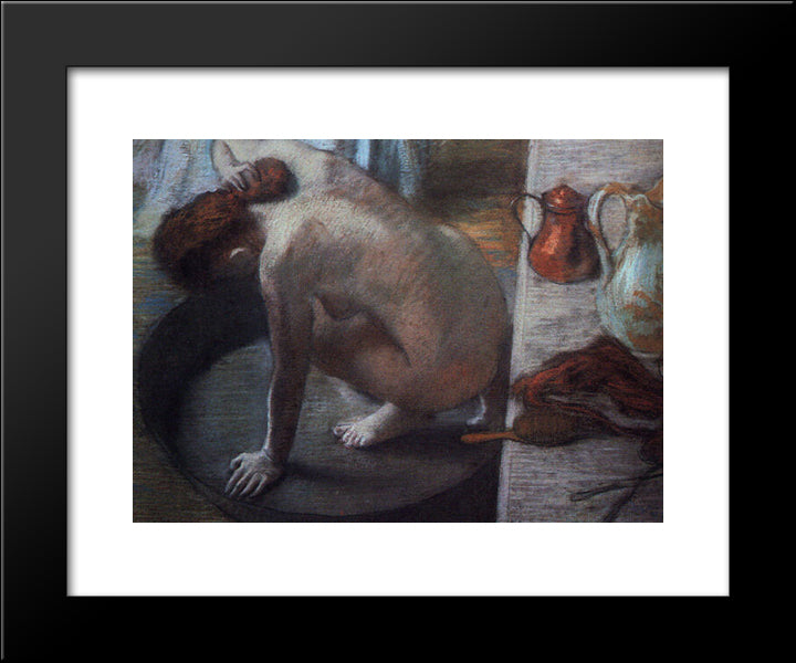 The Tub 20x24 Black Modern Wood Framed Art Print Poster by Degas, Edgar