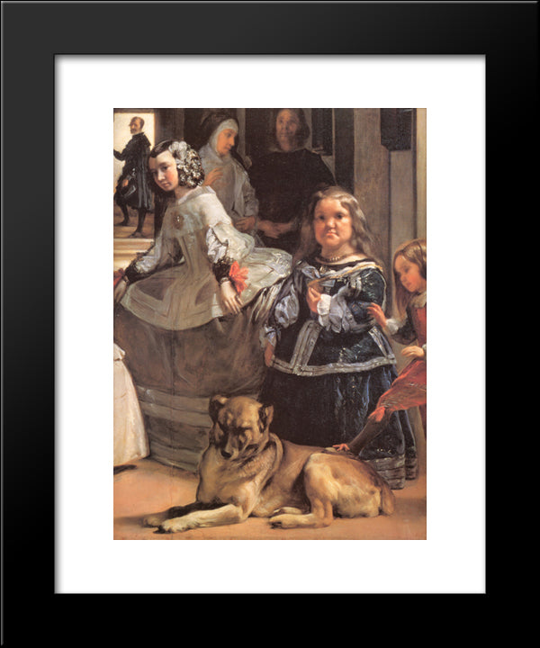 Las Meninas [Detail] 20x24 Black Modern Wood Framed Art Print Poster by Velazquez, Diego
