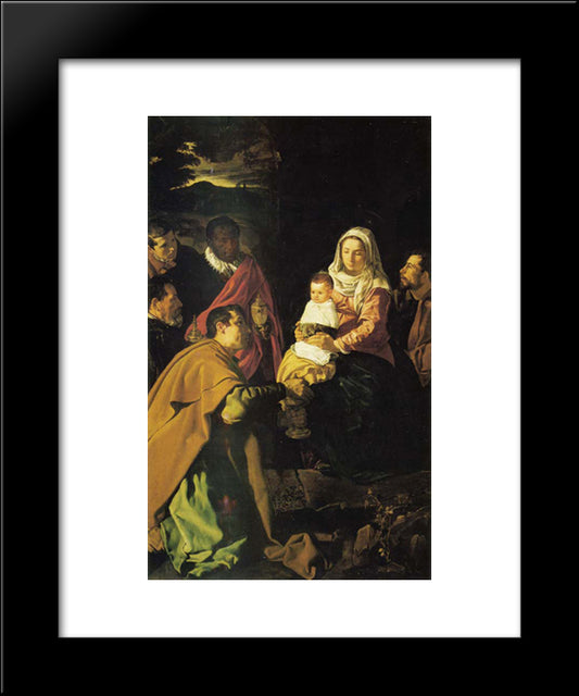 The Adoration Of The Magi 20x24 Black Modern Wood Framed Art Print Poster by Velazquez, Diego