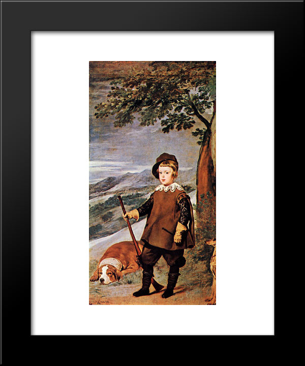 Prince Baltasar Carlos As Hunter 20x24 Black Modern Wood Framed Art Print Poster by Velazquez, Diego