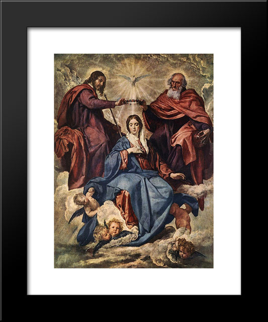 The Coronation Of The Virgin 20x24 Black Modern Wood Framed Art Print Poster by Velazquez, Diego