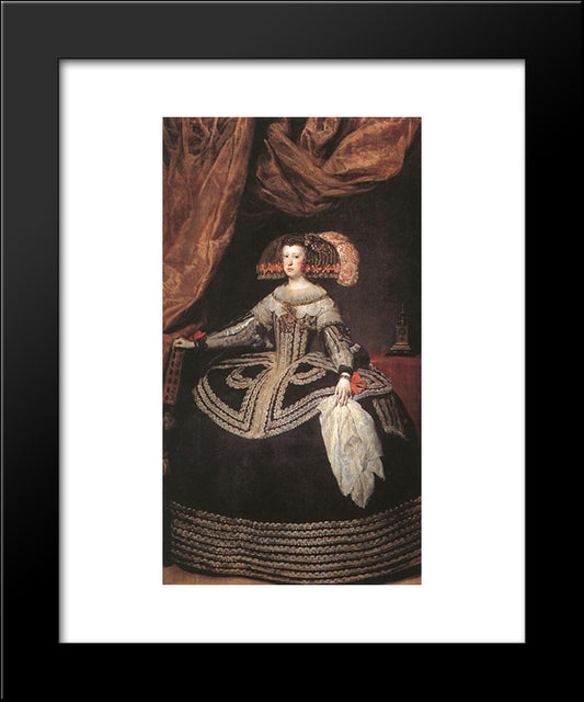 Queen Dona Mariana Of Austria 20x24 Black Modern Wood Framed Art Print Poster by Velazquez, Diego
