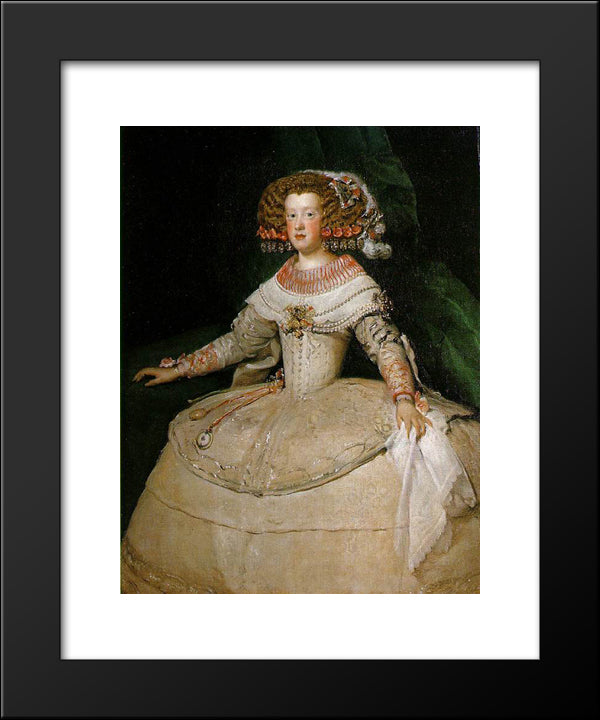 Maria Teresa Of Spain (With 'The Two Watches') 20x24 Black Modern Wood Framed Art Print Poster by Velazquez, Diego