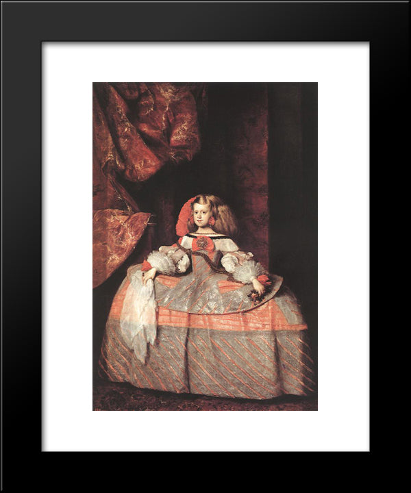 The Infanta Don Margarita De Austria 20x24 Black Modern Wood Framed Art Print Poster by Velazquez, Diego
