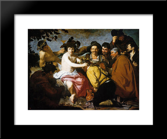 Bacchus 20x24 Black Modern Wood Framed Art Print Poster by Velazquez, Diego