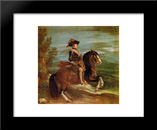 Philip Iv On Horseback 20x24 Black Modern Wood Framed Art Print Poster by Velazquez, Diego