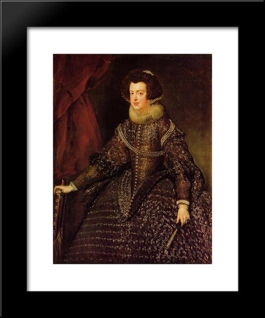 Queen Isabel 20x24 Black Modern Wood Framed Art Print Poster by Velazquez, Diego
