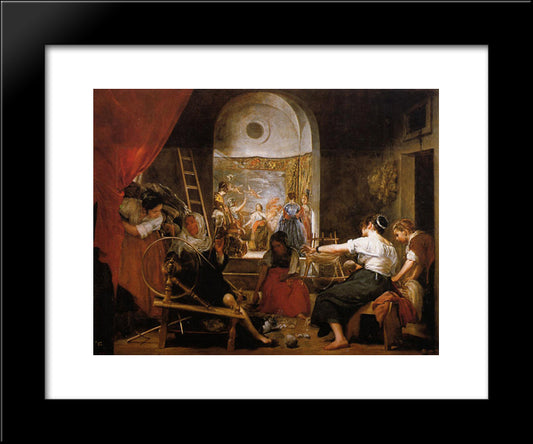 The Fable Of Arachne 20x24 Black Modern Wood Framed Art Print Poster by Velazquez, Diego