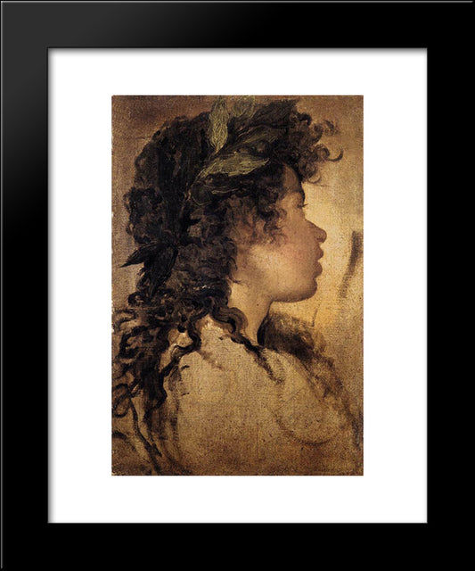 Study For The Head Of Apollo 20x24 Black Modern Wood Framed Art Print Poster by Velazquez, Diego