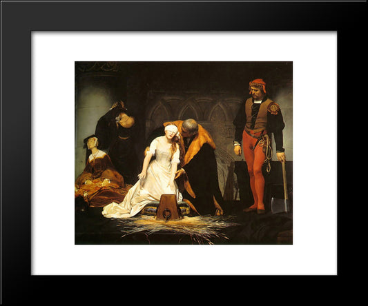 The Execution Of Lady Jane Grey 20x24 Black Modern Wood Framed Art Print Poster by Delaroche, Paul