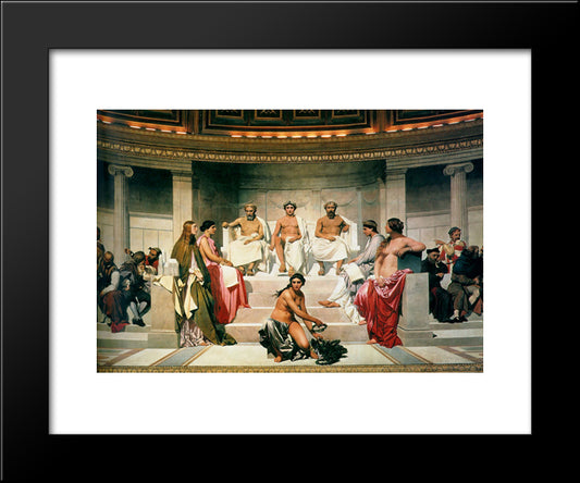 Hemicycle Of The Ecole Des Beaux'Arts 20x24 Black Modern Wood Framed Art Print Poster by Delaroche, Paul