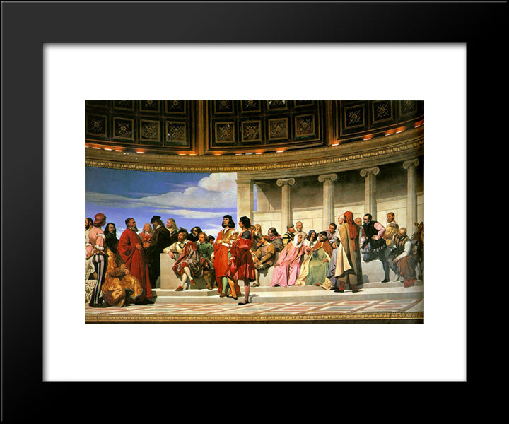 Hemicycle Of The Ecole Des Beaux'Arts 20x24 Black Modern Wood Framed Art Print Poster by Delaroche, Paul