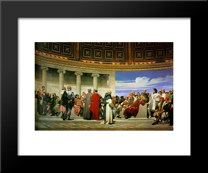 Hemicycle Of The Ecole Des Beaux'Arts 20x24 Black Modern Wood Framed Art Print Poster by Delaroche, Paul