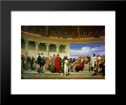 Hemicycle Of The Ecole Des Beaux'Arts 20x24 Black Modern Wood Framed Art Print Poster by Delaroche, Paul