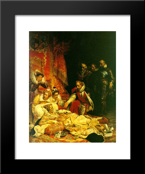 The Death Of Elizabeth 20x24 Black Modern Wood Framed Art Print Poster by Delaroche, Paul