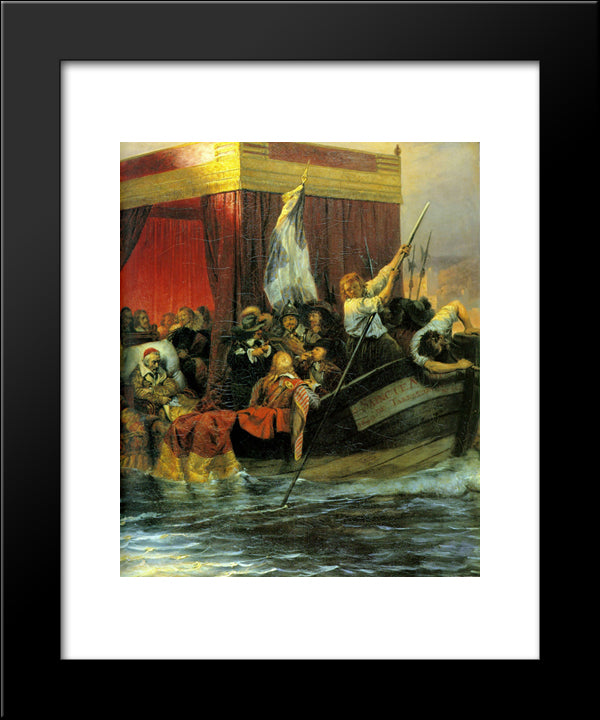 Cardinal Richelieu 20x24 Black Modern Wood Framed Art Print Poster by Delaroche, Paul