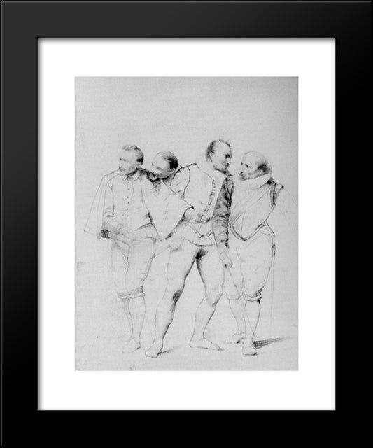 Pencil Study Ii 20x24 Black Modern Wood Framed Art Print Poster by Delaroche, Paul