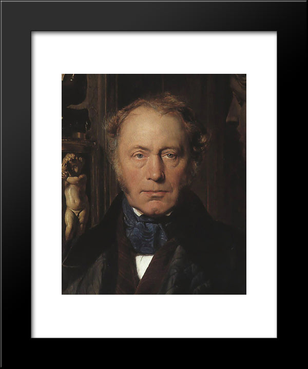 Portrait ' Detail 20x24 Black Modern Wood Framed Art Print Poster by Delaroche, Paul