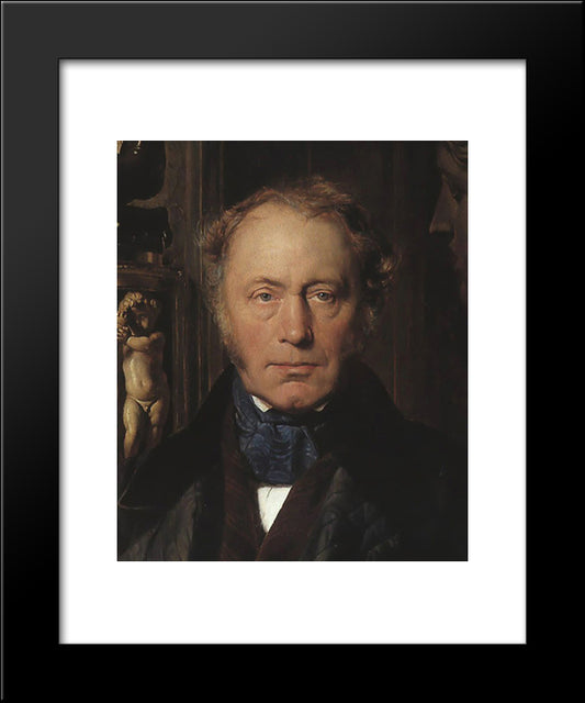 Portrait ' Detail 20x24 Black Modern Wood Framed Art Print Poster by Delaroche, Paul