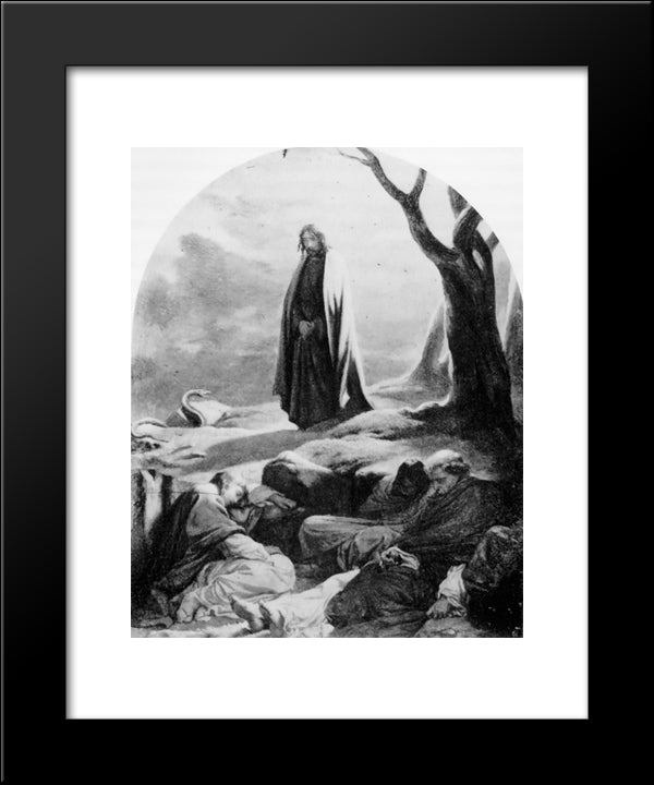 Christ In The Garden Of Gethsemane 20x24 Black Modern Wood Framed Art Print Poster by Delaroche, Paul