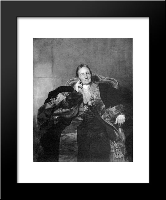 Portrait Of A Marquise 20x24 Black Modern Wood Framed Art Print Poster by Delaroche, Paul