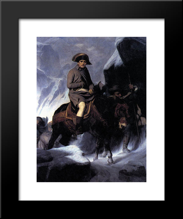 Bonaparte Crossing The Alps 20x24 Black Modern Wood Framed Art Print Poster by Delaroche, Paul