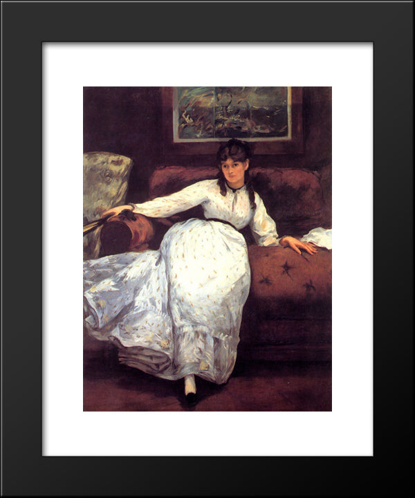Repose 20x24 Black Modern Wood Framed Art Print Poster by Manet, Edouard