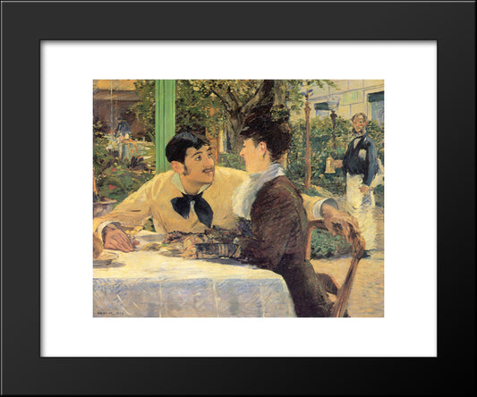 Chez Le Pere Lathuile 20x24 Black Modern Wood Framed Art Print Poster by Manet, Edouard