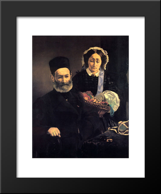 M. And Mme Auguste Manet 20x24 Black Modern Wood Framed Art Print Poster by Manet, Edouard