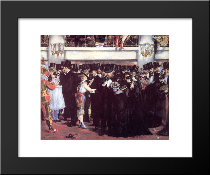 Masked Ball At The Opera 20x24 Black Modern Wood Framed Art Print Poster by Manet, Edouard