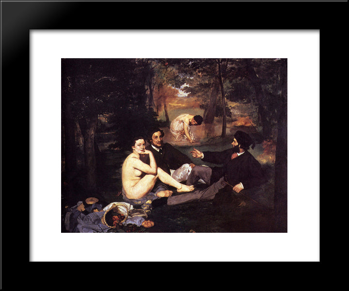 Dejeuner Sur L'Herbe 20x24 Black Modern Wood Framed Art Print Poster by Manet, Edouard