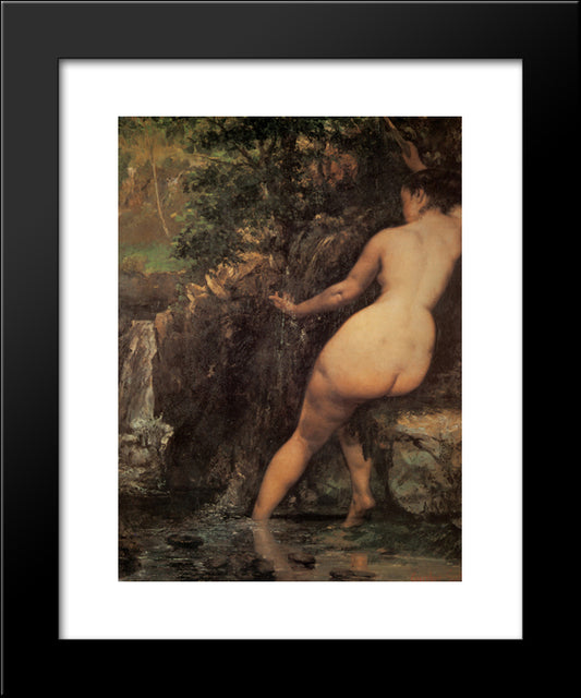 The Source 20x24 Black Modern Wood Framed Art Print Poster by Courbet, Gustave