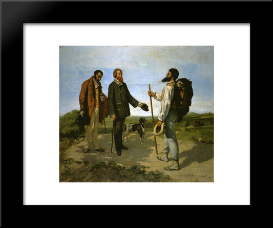 Bonjour, Monsieur Courbet 20x24 Black Modern Wood Framed Art Print Poster by Courbet, Gustave