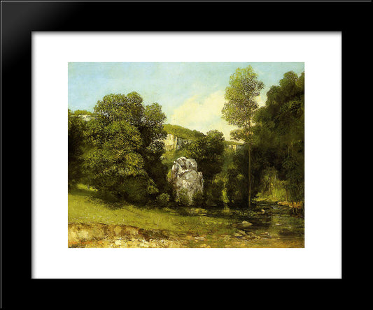 La Ruisseau De La Breme 20x24 Black Modern Wood Framed Art Print Poster by Courbet, Gustave