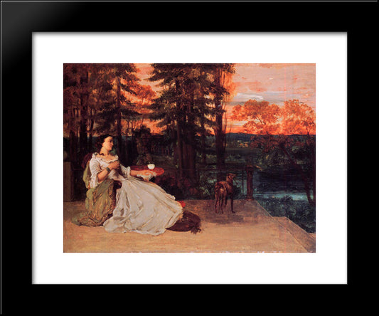 The Lady Of Frankfurt 20x24 Black Modern Wood Framed Art Print Poster by Courbet, Gustave