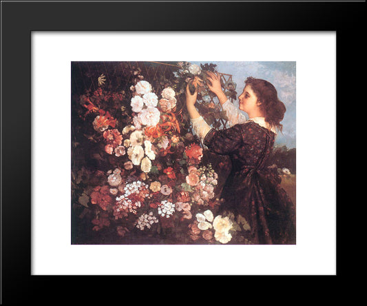 The Trellis 20x24 Black Modern Wood Framed Art Print Poster by Courbet, Gustave