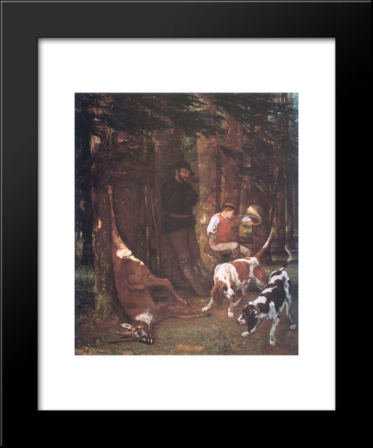 The Quarry 20x24 Black Modern Wood Framed Art Print Poster by Courbet, Gustave