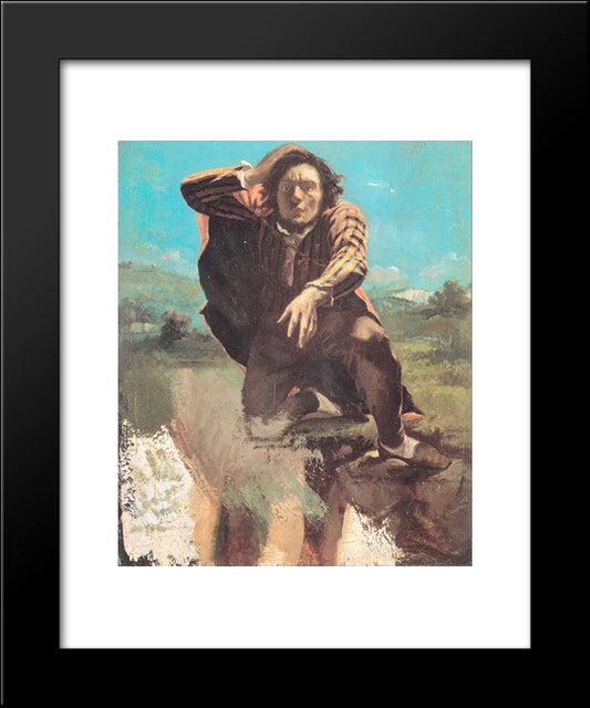 The Desperate Man 20x24 Black Modern Wood Framed Art Print Poster by Courbet, Gustave