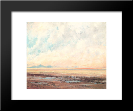 Marine 20x24 Black Modern Wood Framed Art Print Poster by Courbet, Gustave