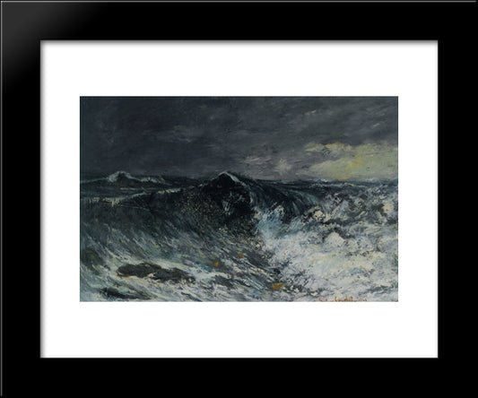 La Vague 20x24 Black Modern Wood Framed Art Print Poster by Courbet, Gustave