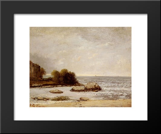 Marine De Saint'Aubin 20x24 Black Modern Wood Framed Art Print Poster by Courbet, Gustave