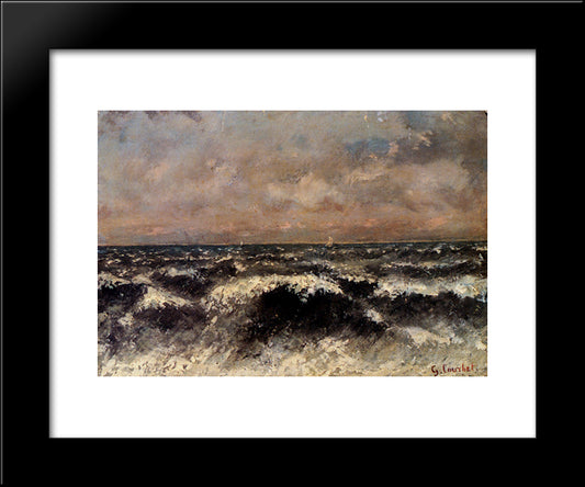 Marine 20x24 Black Modern Wood Framed Art Print Poster by Courbet, Gustave